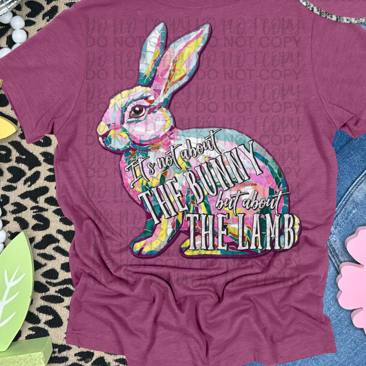 It's not about the bunny but about the lamb (Starlight) DTF transfer