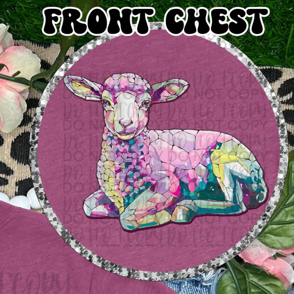 Colorful Pieces Lamb (Starlight) DTF transfer