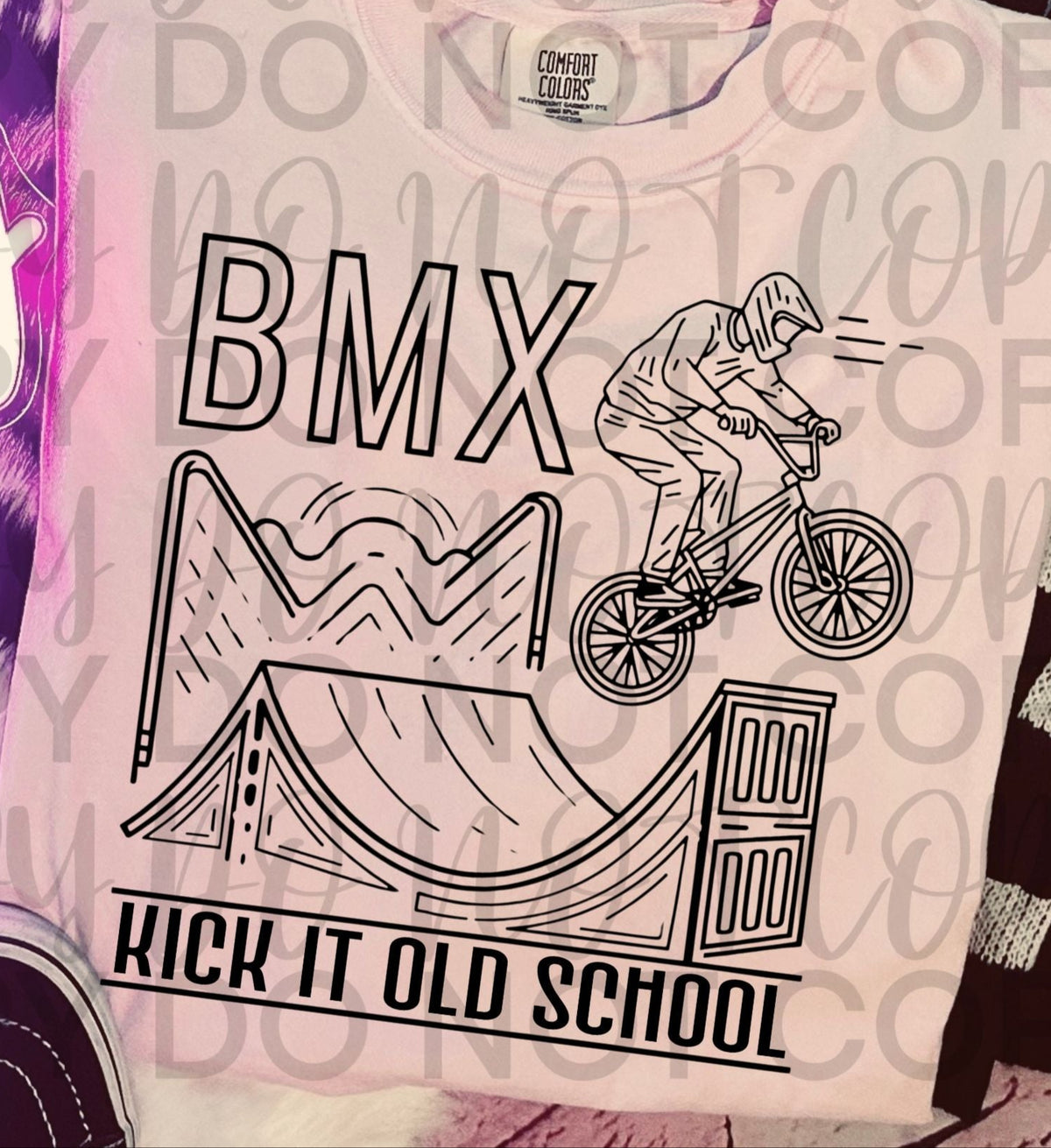 BMX Kick it old school BLACK (Starlight) DTF transfer