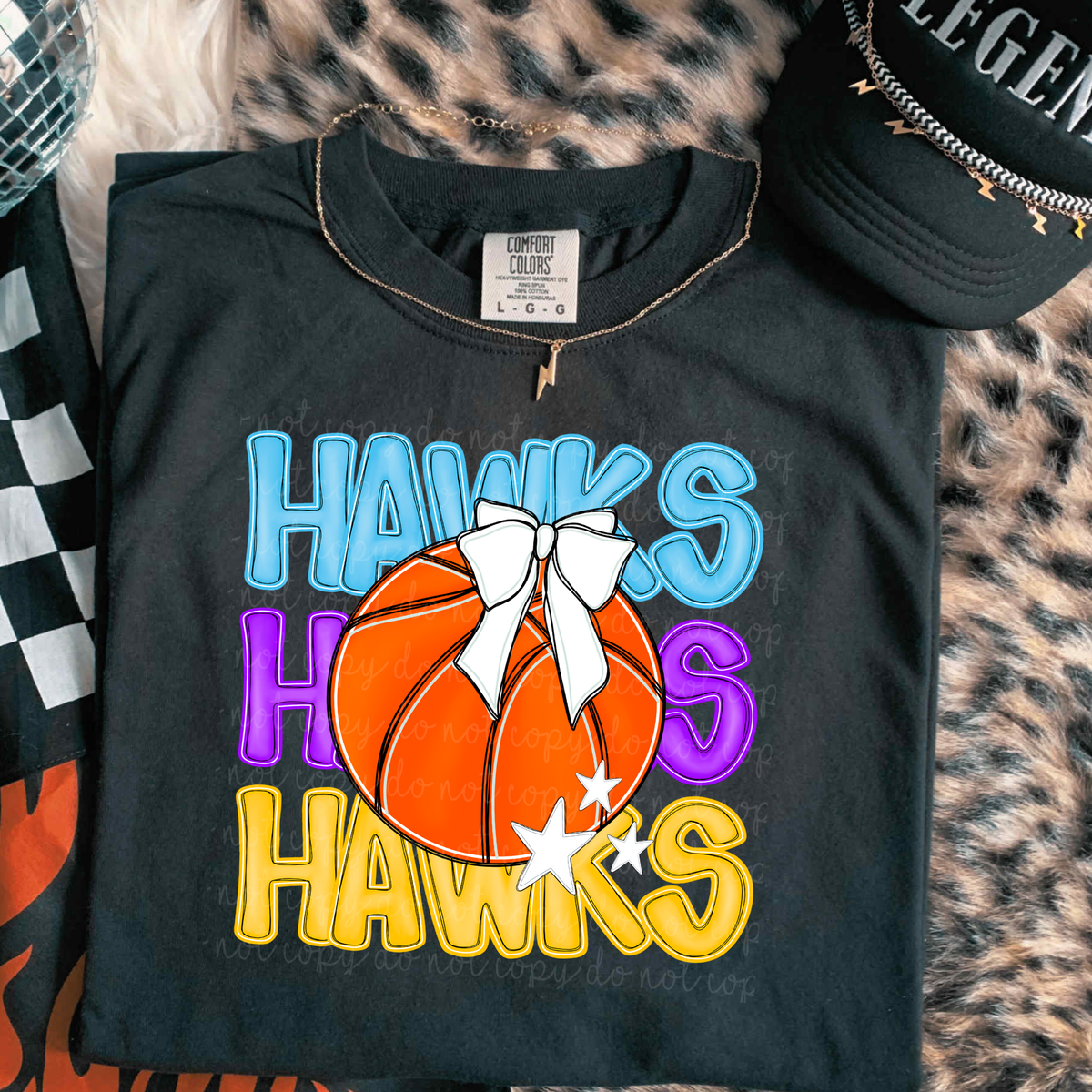 Hawks Preppy Bright Basketball (caplinger) DTF Transfer
