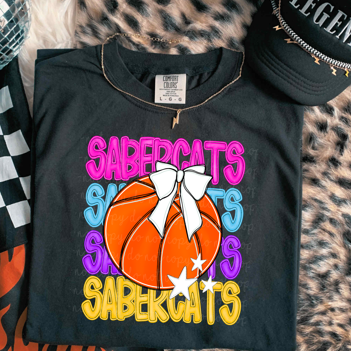 Sabercats Preppy Bright Basketball (caplinger) DTF Transfer