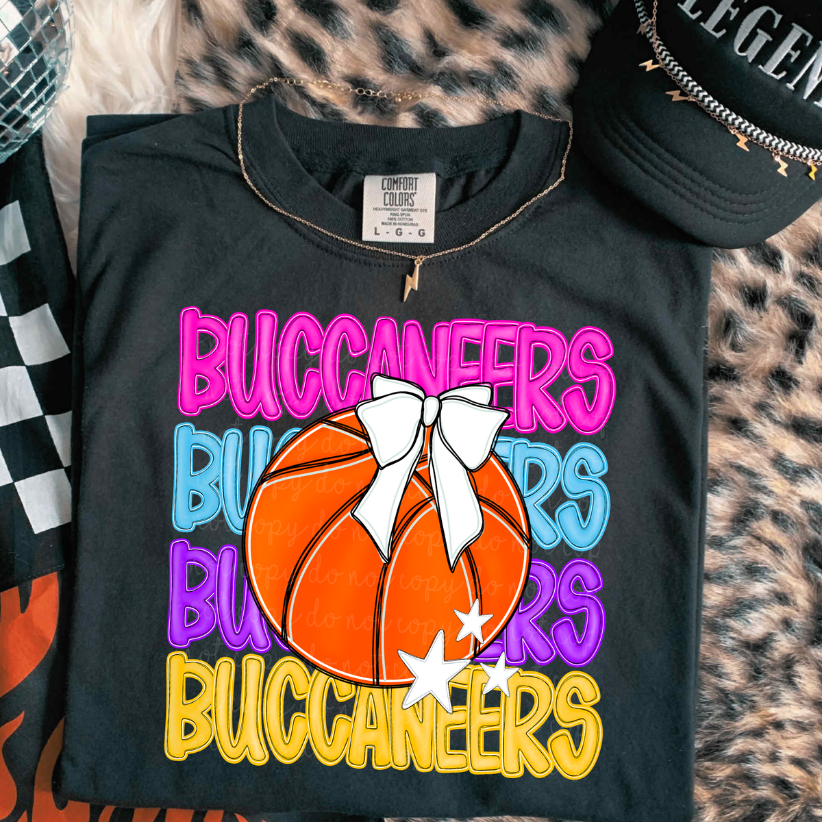 Buccaneers Preppy Bright Basketball (caplinger) DTF Transfer
