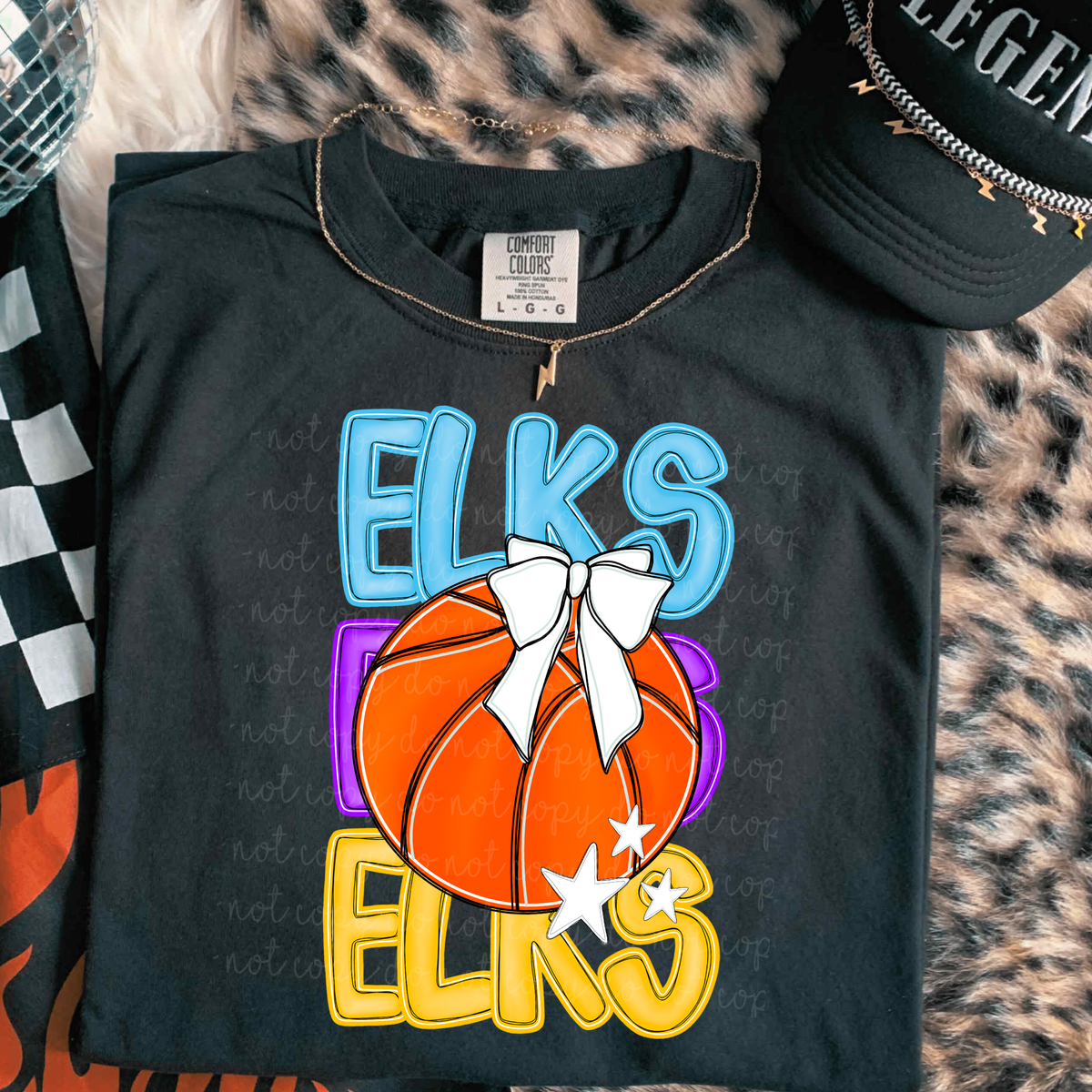 Elks Preppy Bright Basketball (caplinger) DTF Transfer