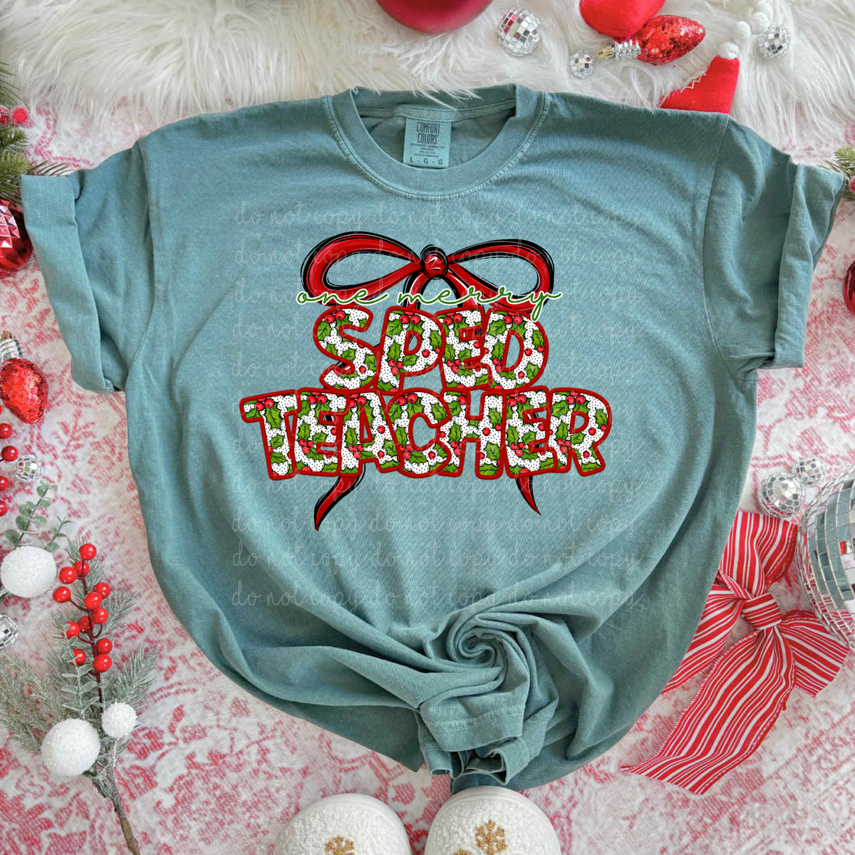 One Merry Sped Teacher (City) DTF transfer