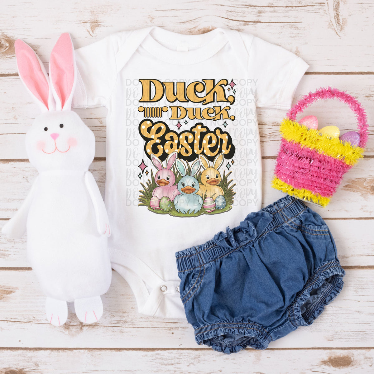 Duck Duck Easter (Starlight) DTF transfer