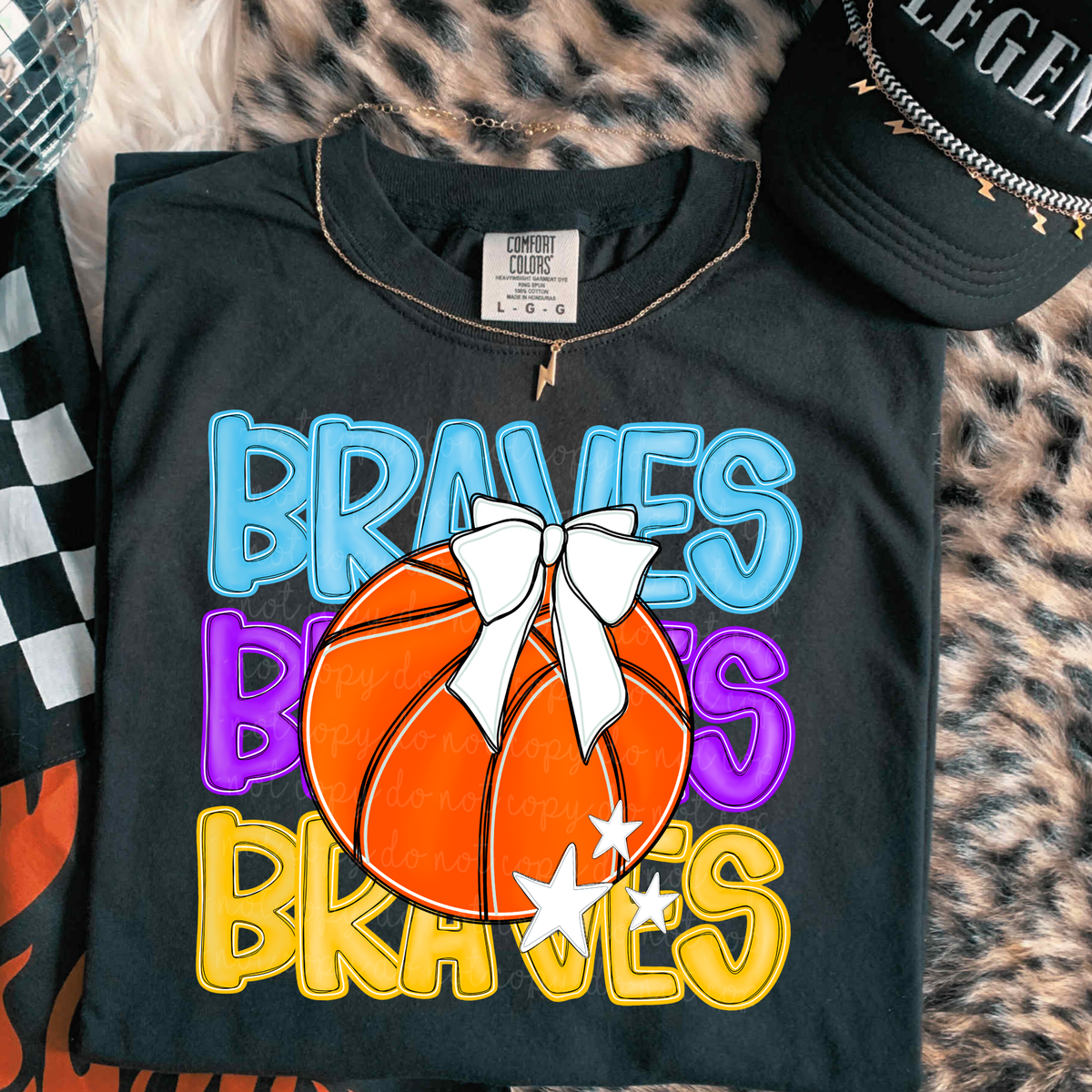 Braves Preppy Bright Basketball (caplinger) DTF Transfer