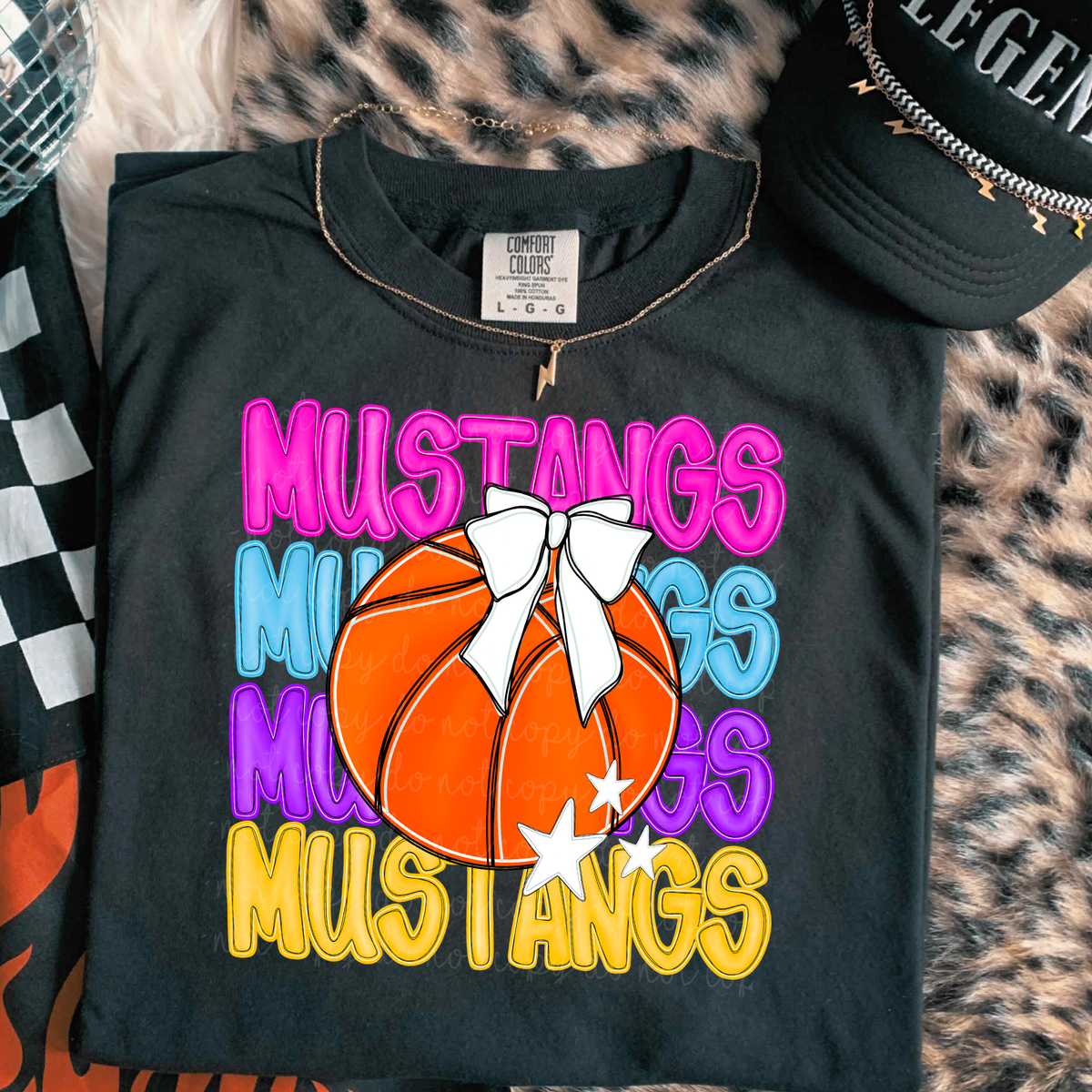 Mustangs Bright Basketball (caplinger) DTF Transfer