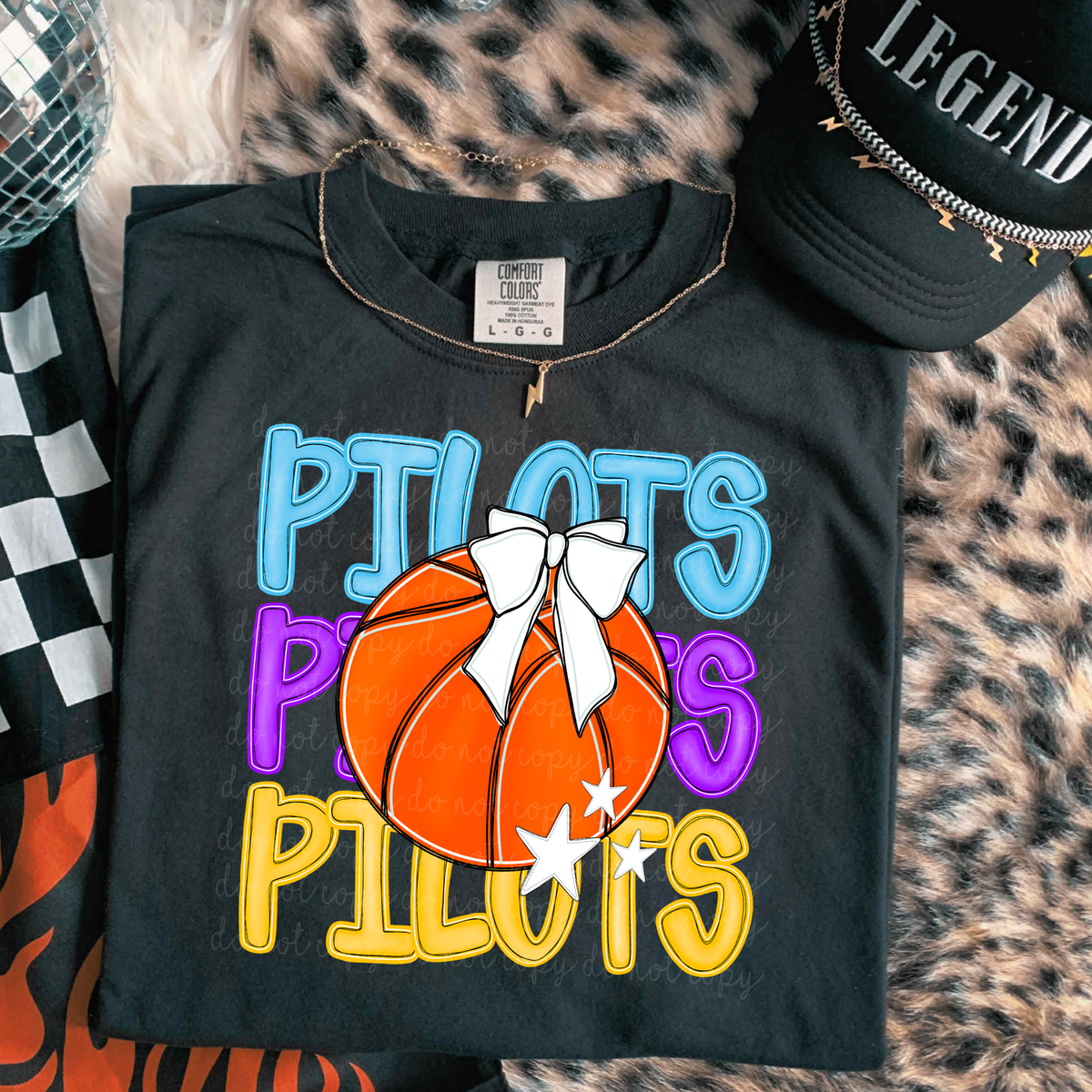 Pilots Preppy Bright Basketball (caplinger) DTF Transfer