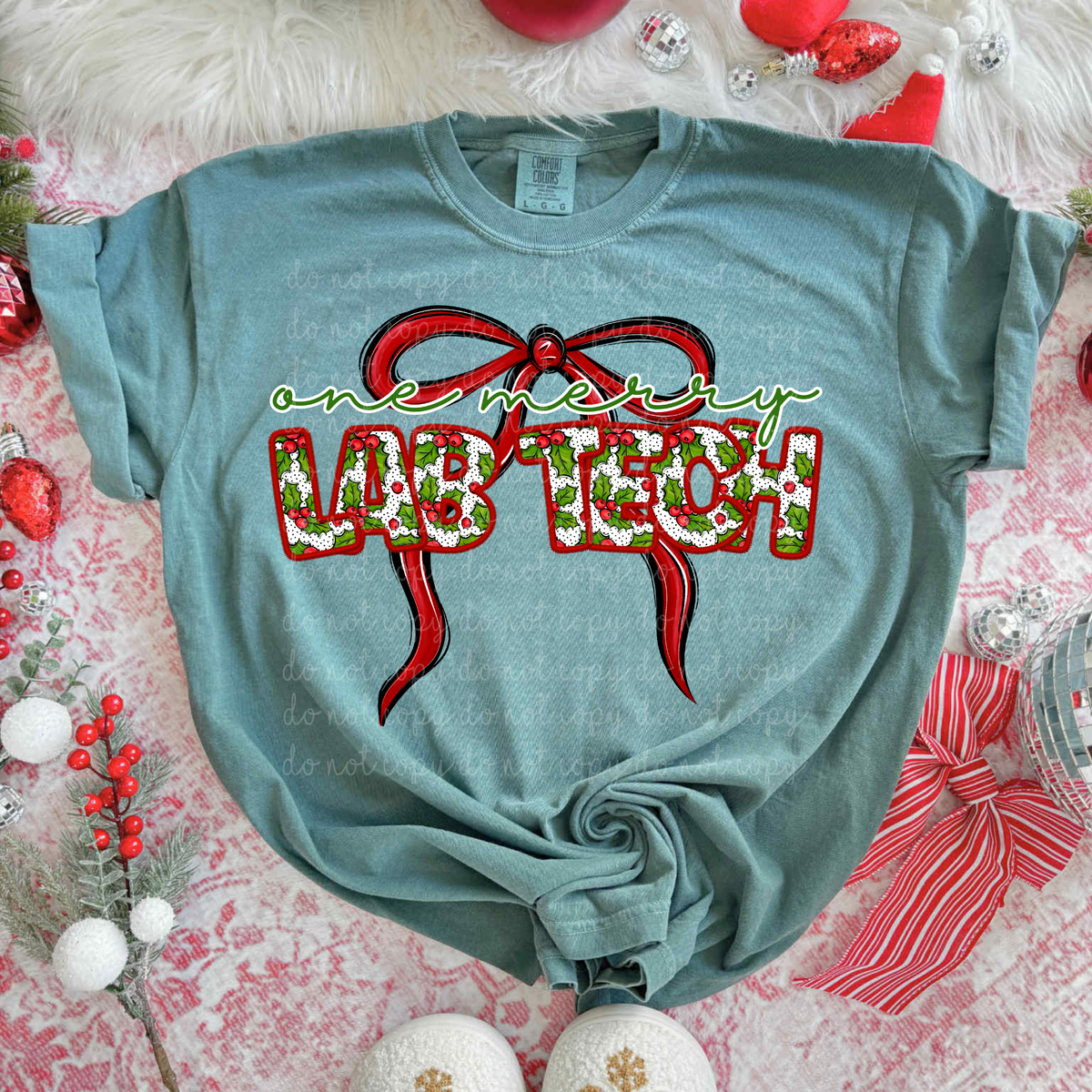 One Merry Lab Tech (City) DTF transfer