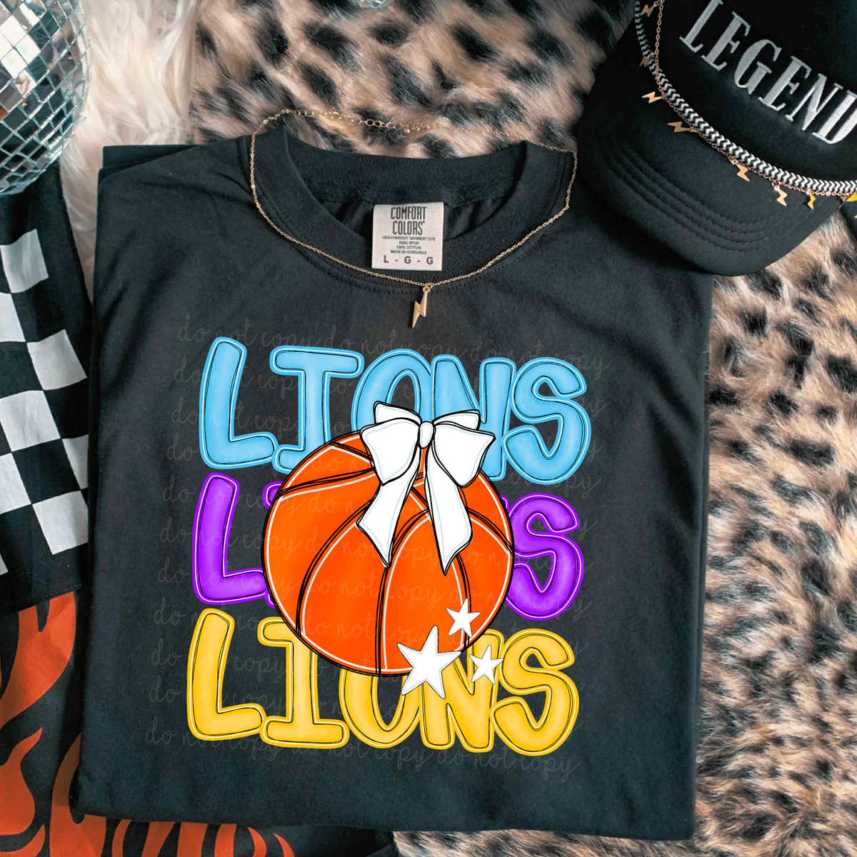 Lions Preppy Bright Basketball (caplinger) DTF Transfer