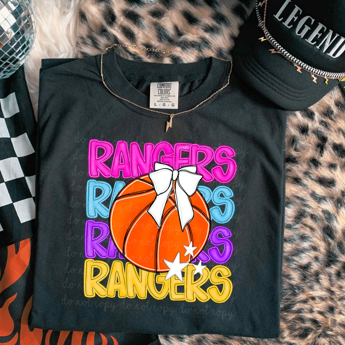 Rangers Preppy Bright Basketball (caplinger) DTF Transfer