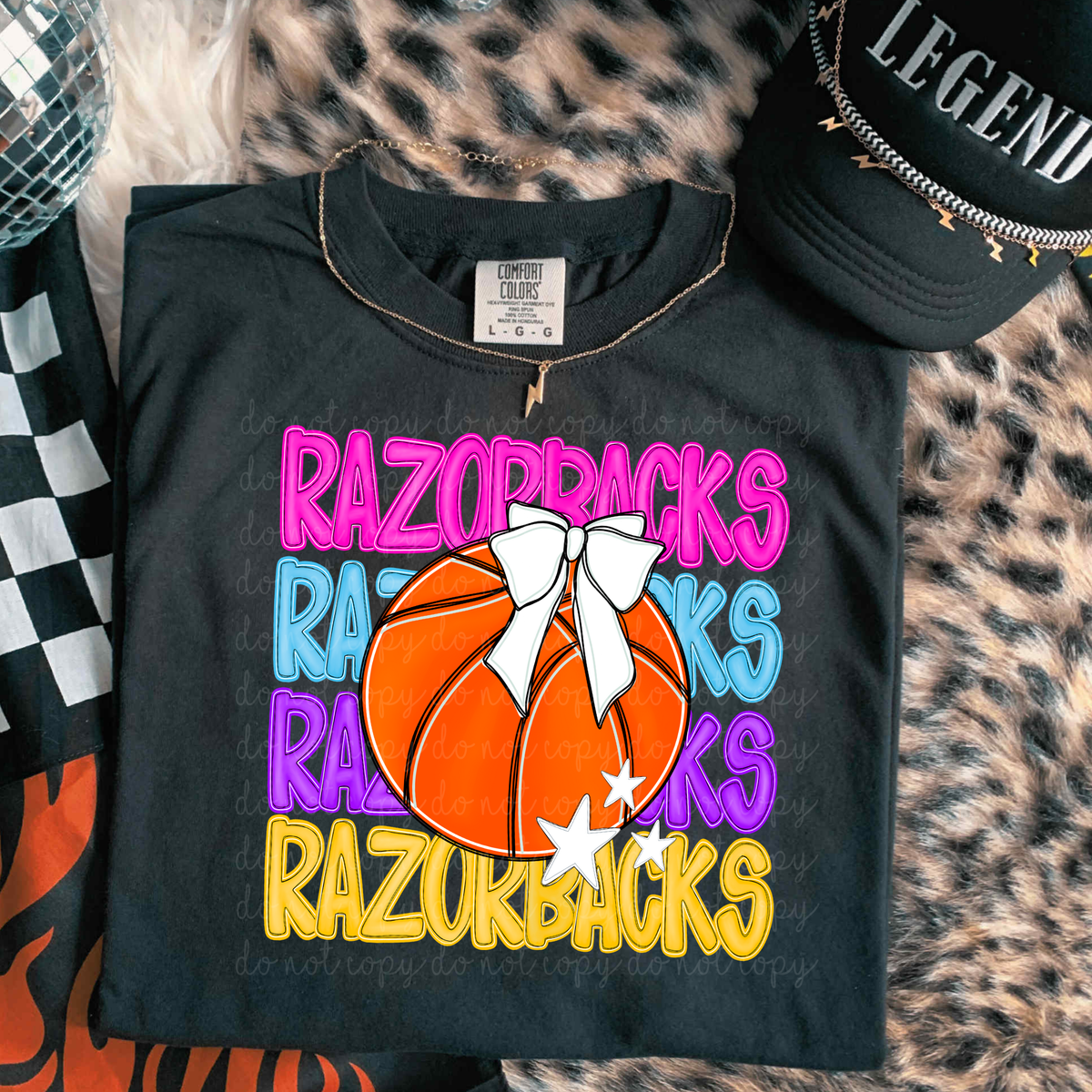 Razorbacks Preppy Bright Basketball (caplinger) DTF Transfer