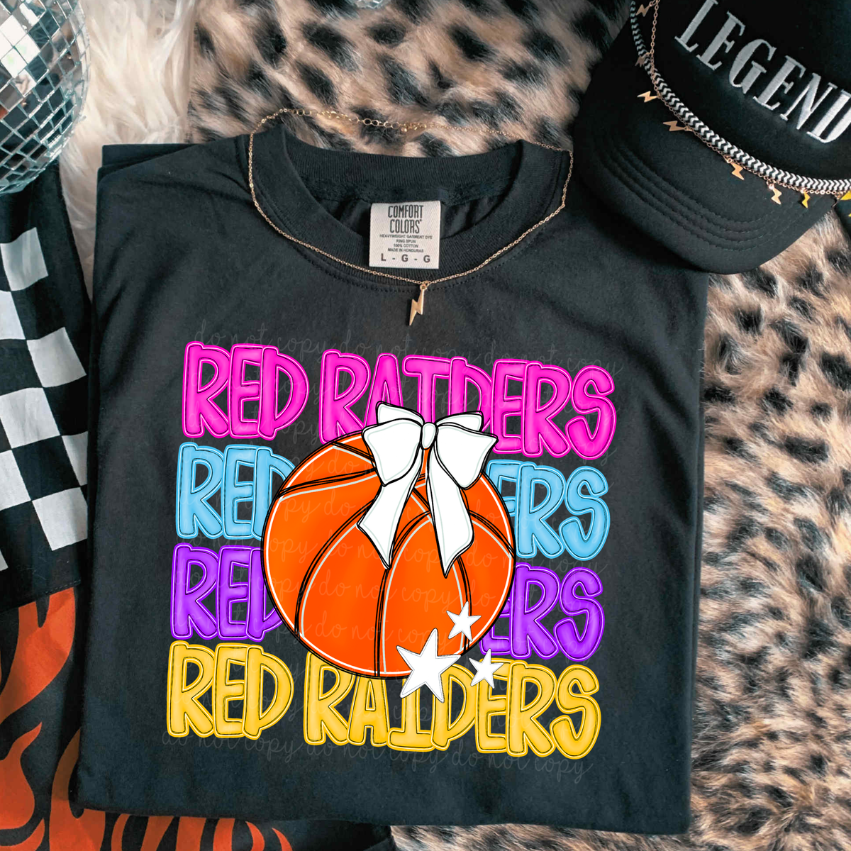 Red Raiders Preppy Bright Basketball (caplinger) DTF Transfer