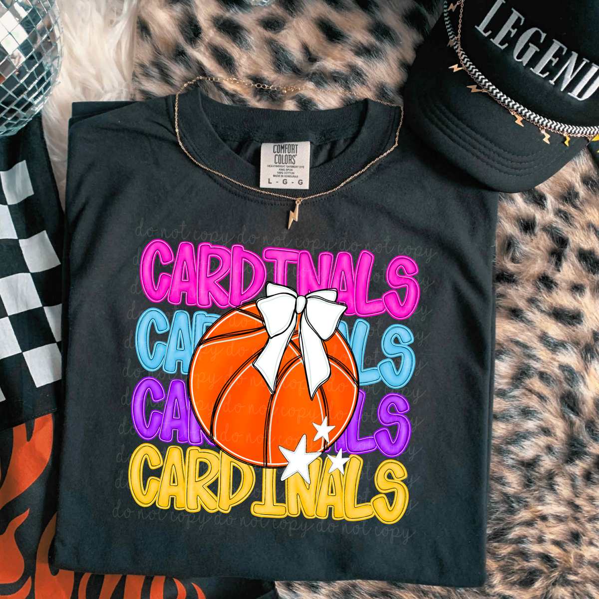 Cardinals Preppy Bright Basketball (caplinger) DTF Transfer