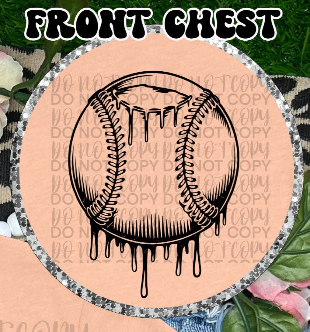 Baseball/Softball Drip Pocket BLACK (Starlight) DTF transfer