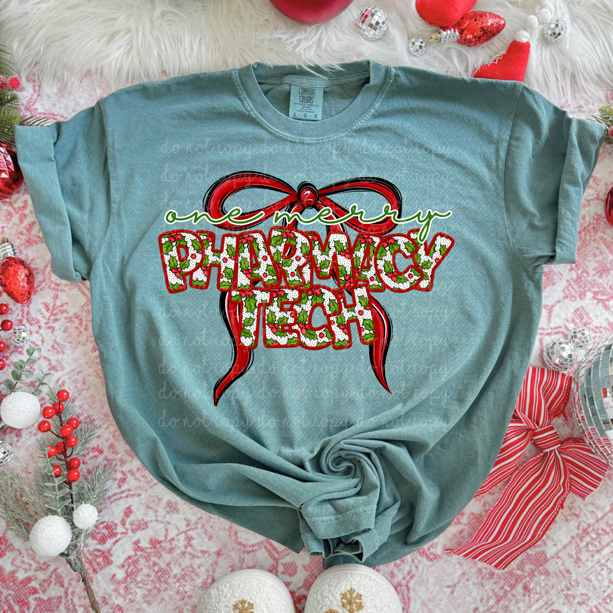 One Merry Pharmacy Tech (City) DTF transfer