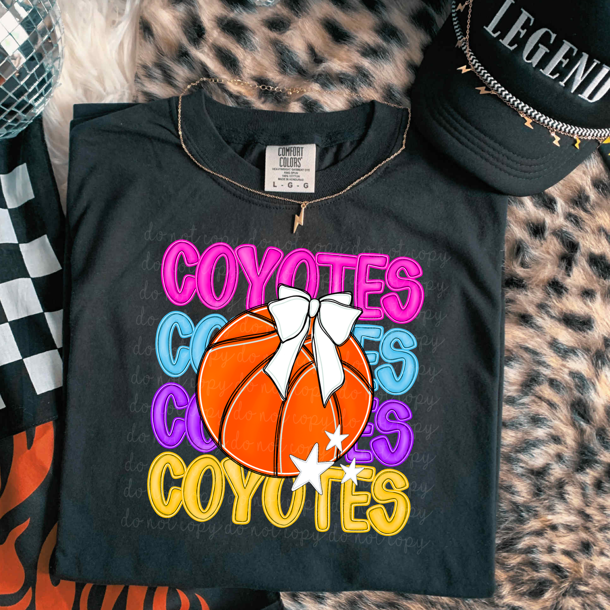 Coyotes Preppy Bright Basketball (caplinger) DTF Transfer