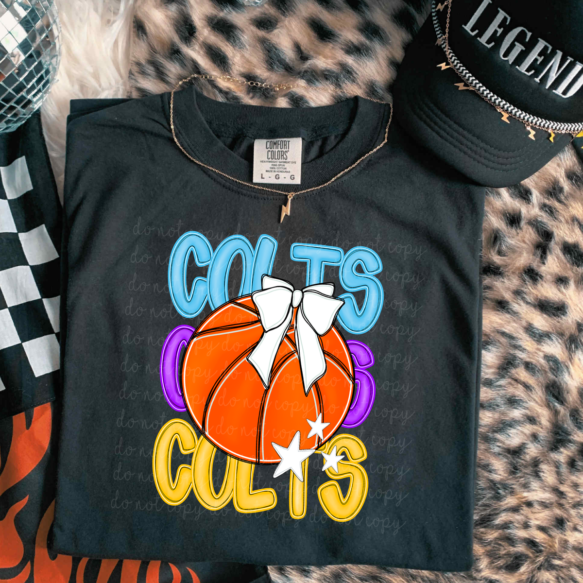Colts Preppy Bright Basketball (caplinger) DTF Transfer