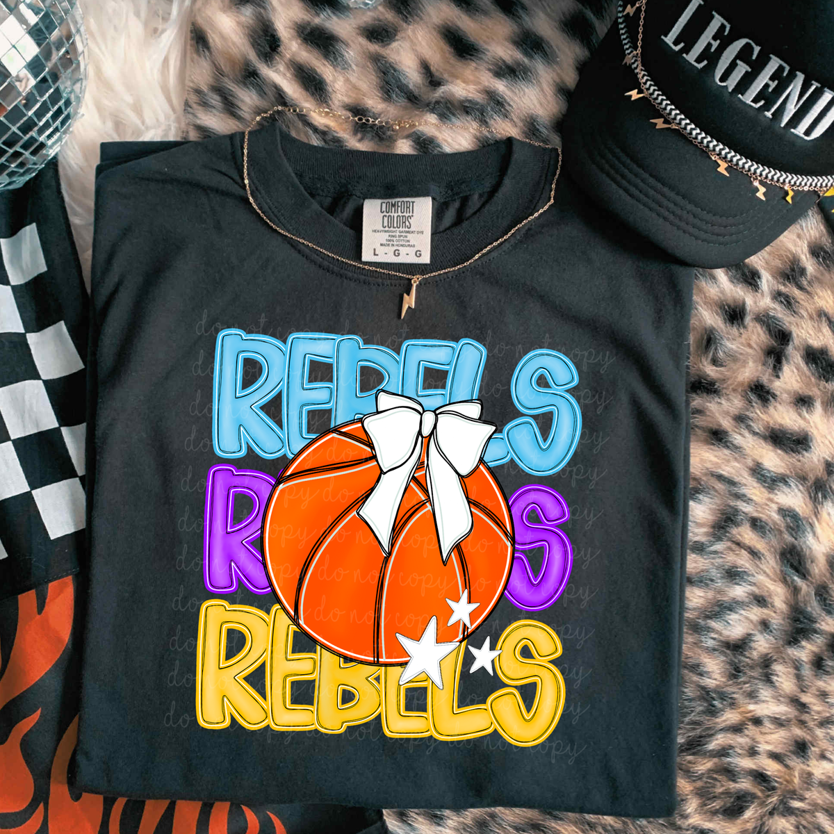 Rebels Preppy Bright Basketball (caplinger) DTF Transfer