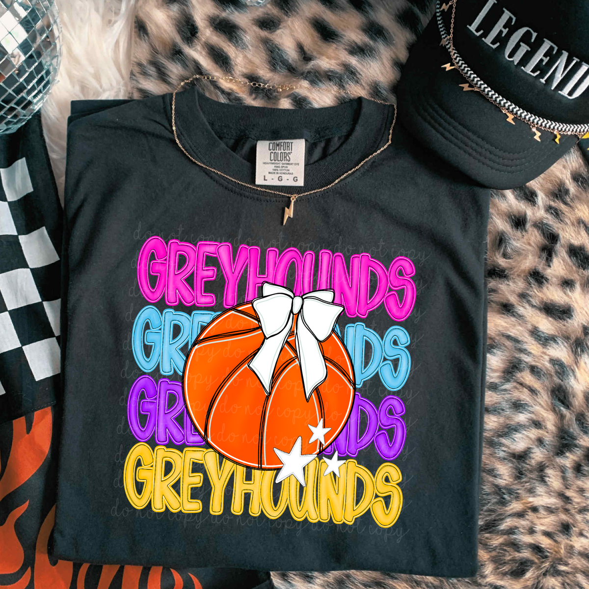 Greyhounds Preppy Bright Basketball (caplinger) DTF Transfer