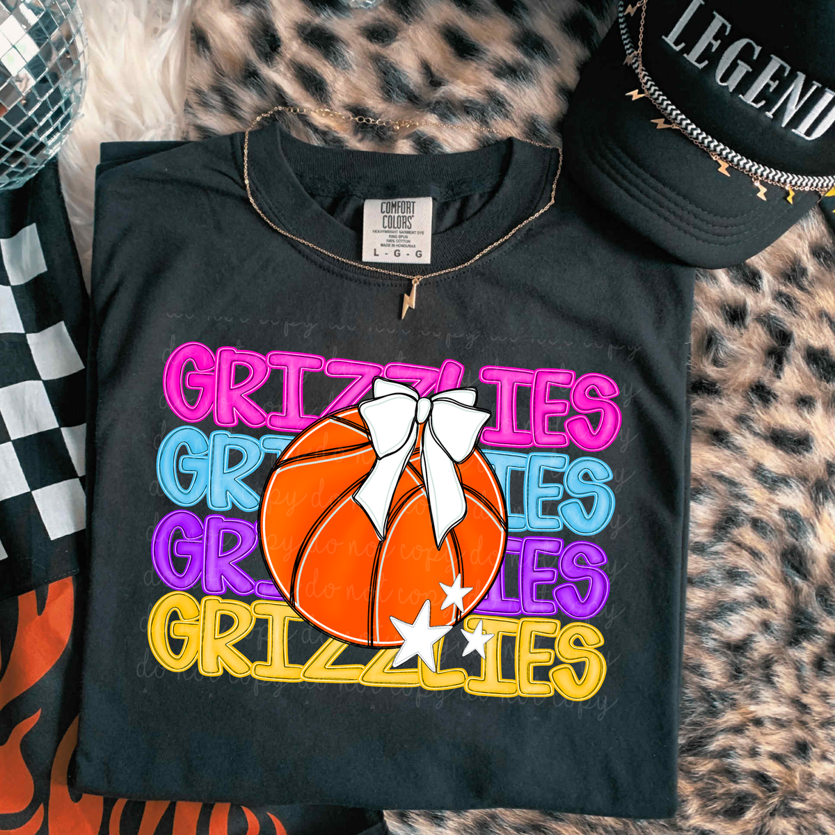 Grizzlies Preppy Bright Basketball (caplinger) DTF Transfer