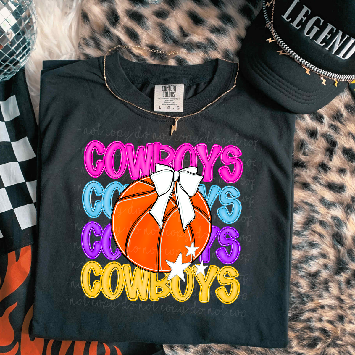 Cowboys Preppy Bright Basketball (caplinger) DTF Transfer