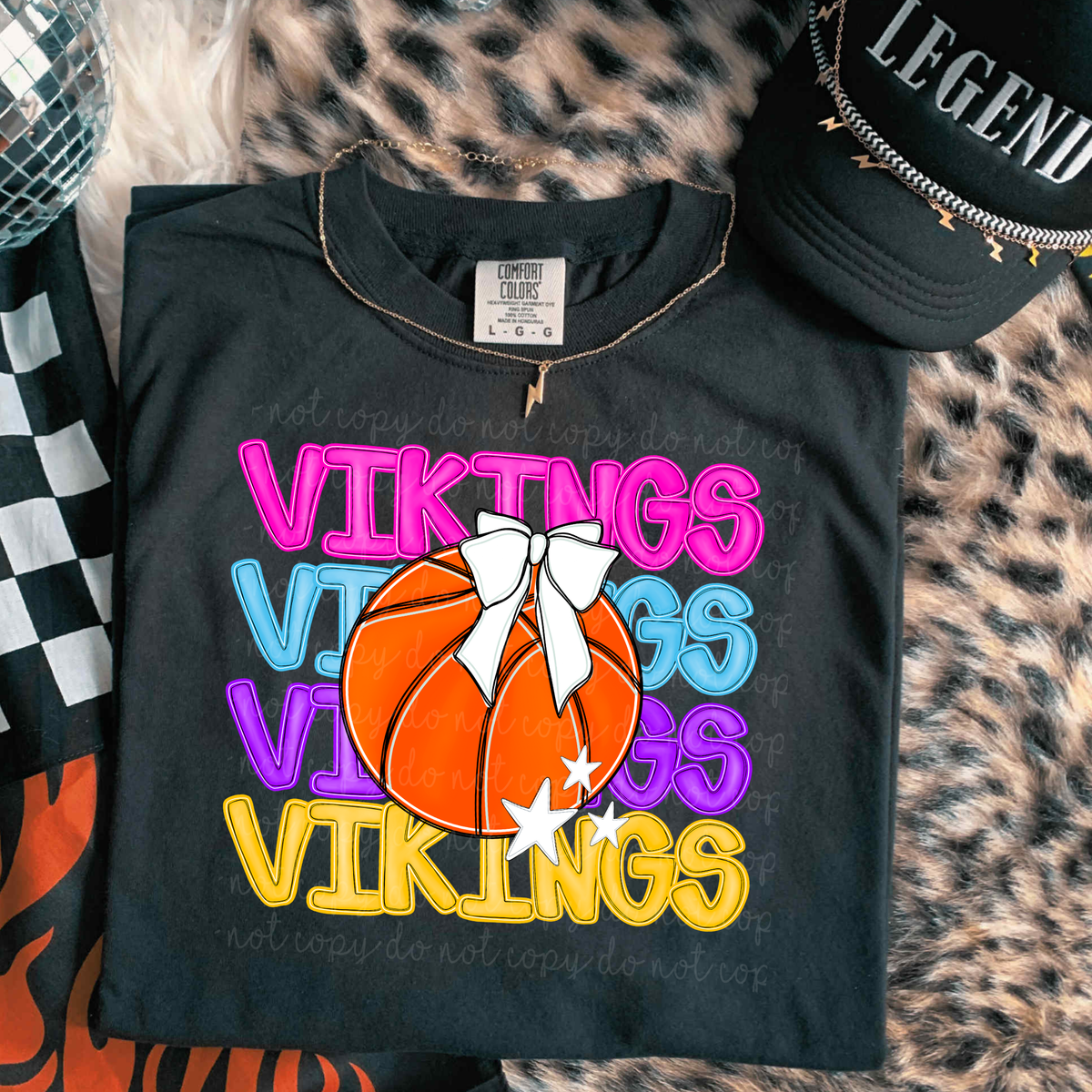 Vikings Preppy Bright Basketball (caplinger) DTF Transfer