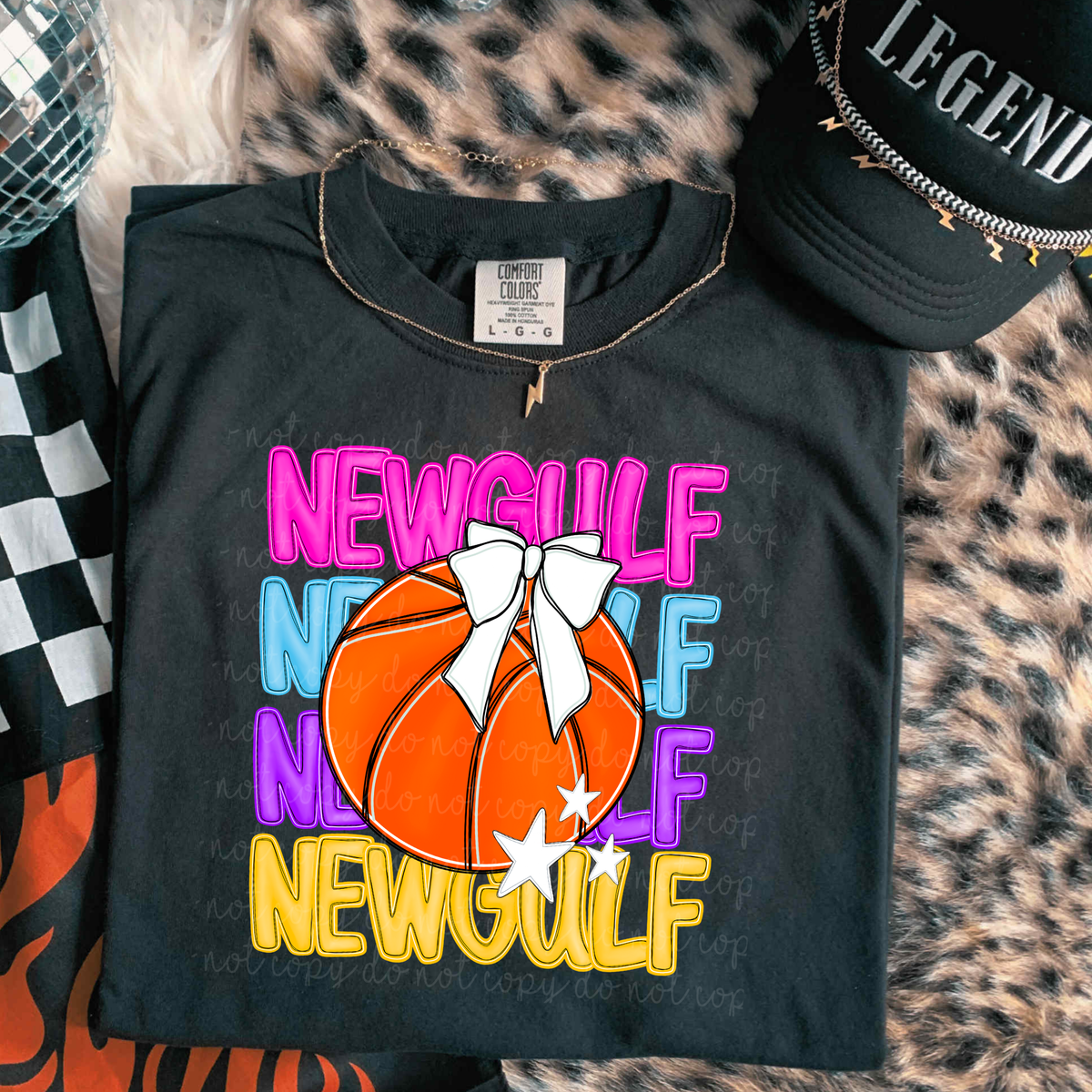 Newgulf Preppy Bright Basketball (caplinger) DTF Transfer