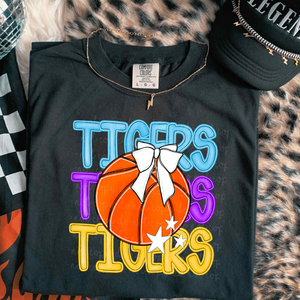 Tigers Preppy Bright Basketball (caplinger) DTF Transfer