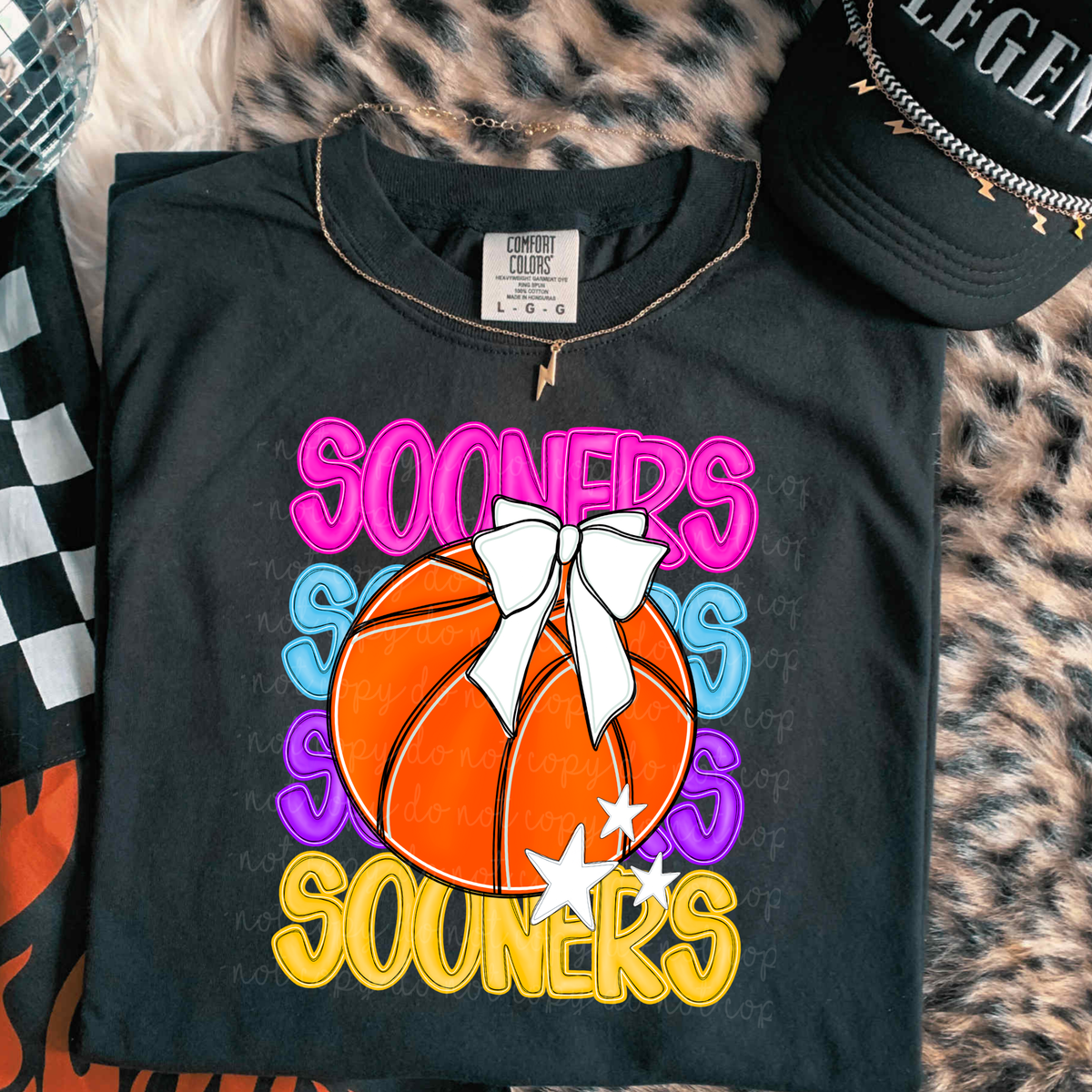 Sooners Preppy Bright Basketball (caplinger) DTF Transfer