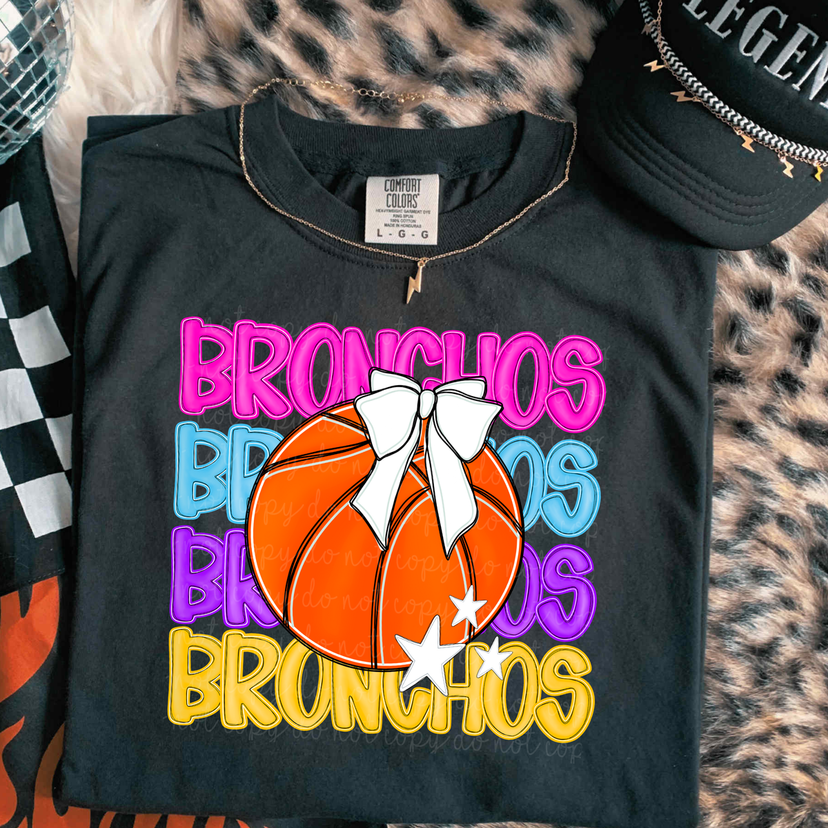 Bronchos Preppy Bright Basketball (caplinger) DTF Transfer