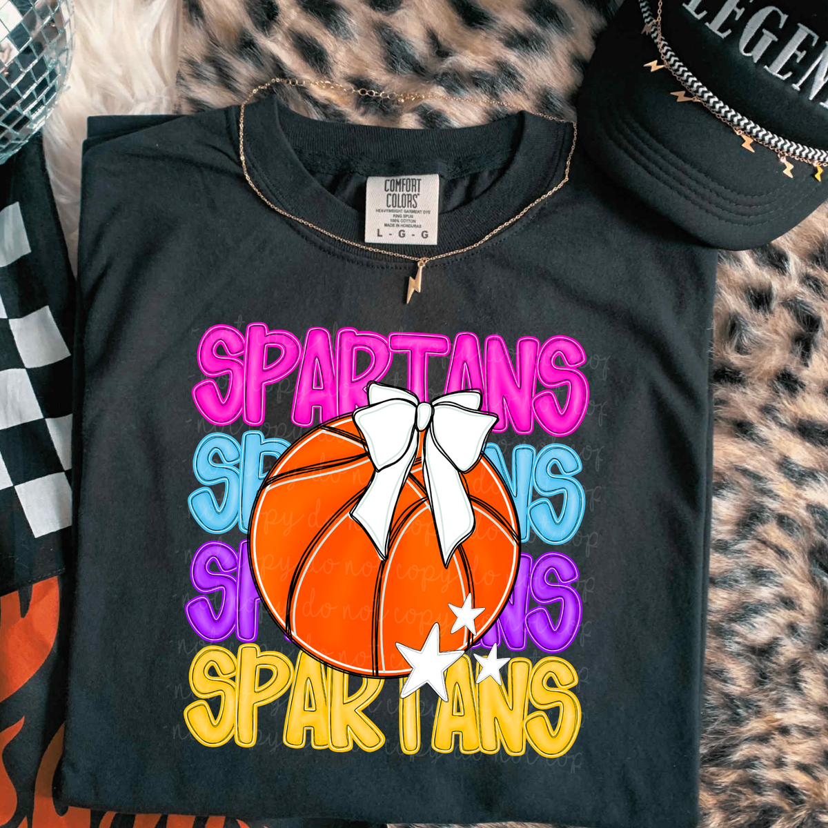 Spartans Preppy Bright Basketball (caplinger) DTF Transfer