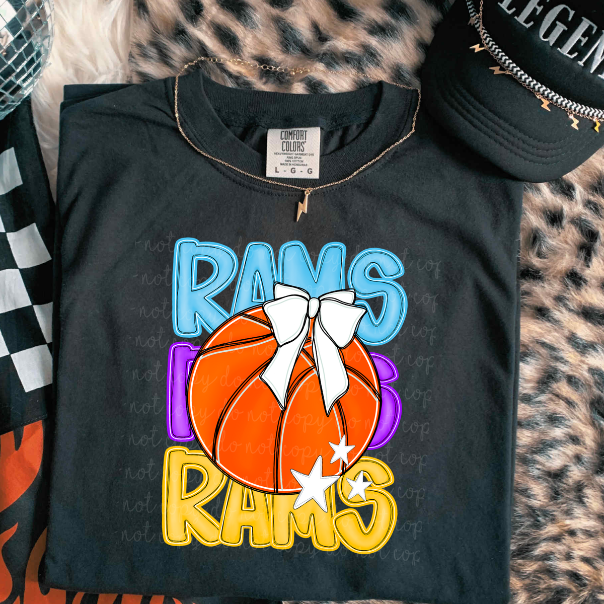 Rams Preppy Bright Basketball (caplinger) DTF Transfer