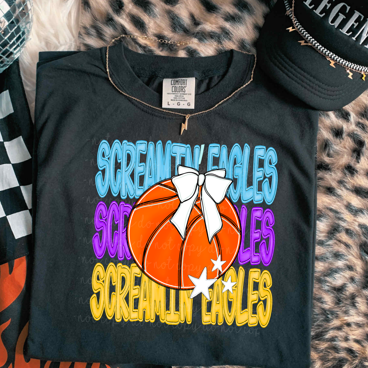 Screamin' Eagles Preppy Bright Basketball (caplinger) DTF Transfer