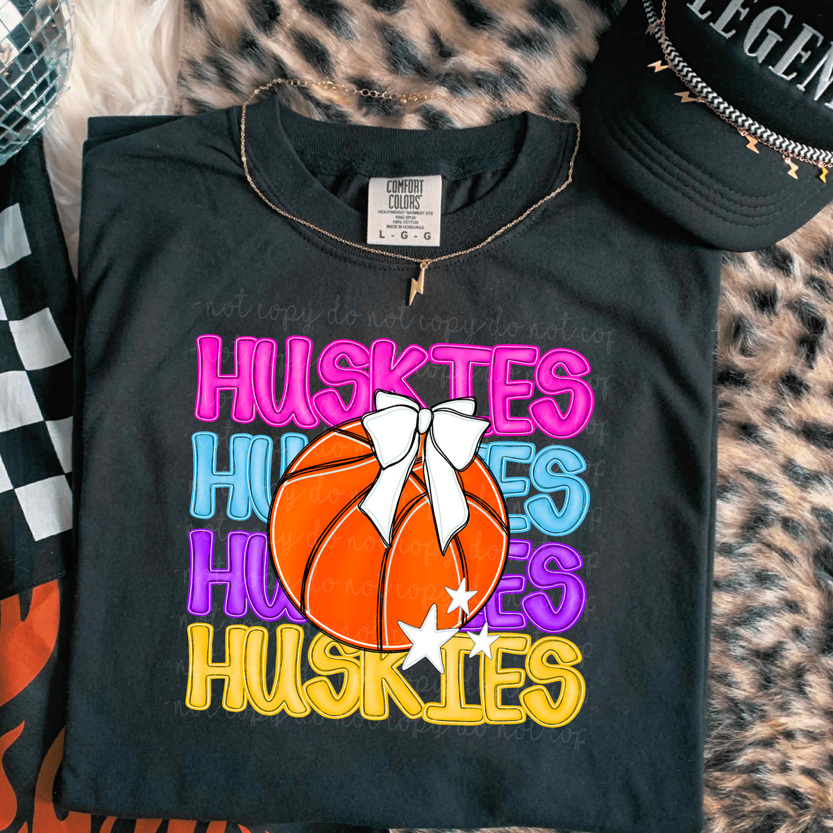 Huskies Preppy Bright Basketball (caplinger) DTF Transfer