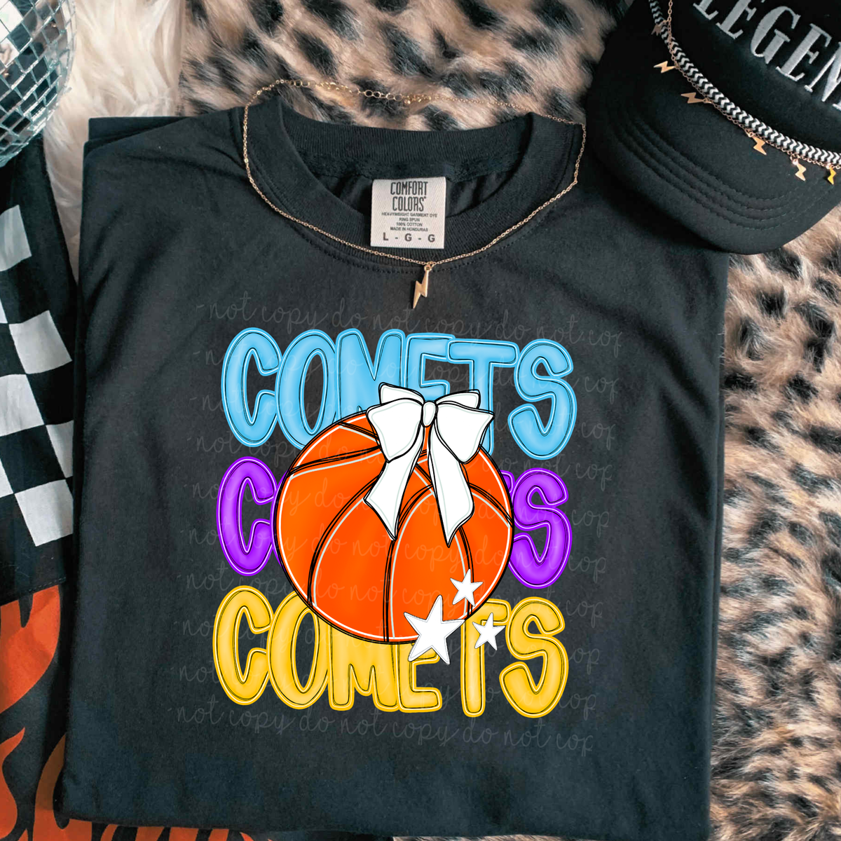 Comets Preppy Bright Basketball (caplinger) DTF Transfer