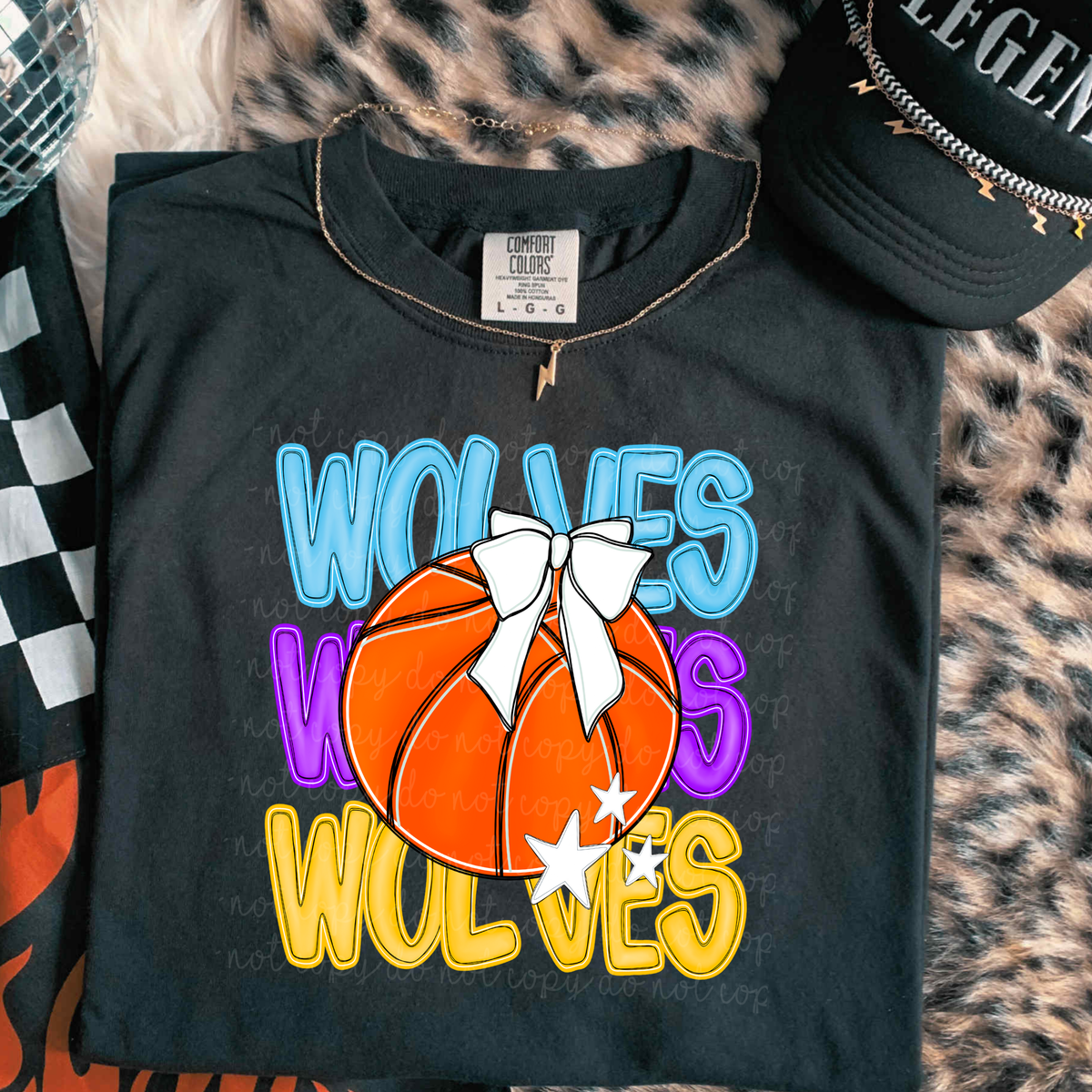 Wolves Preppy Bright Basketball (caplinger) DTF Transfer