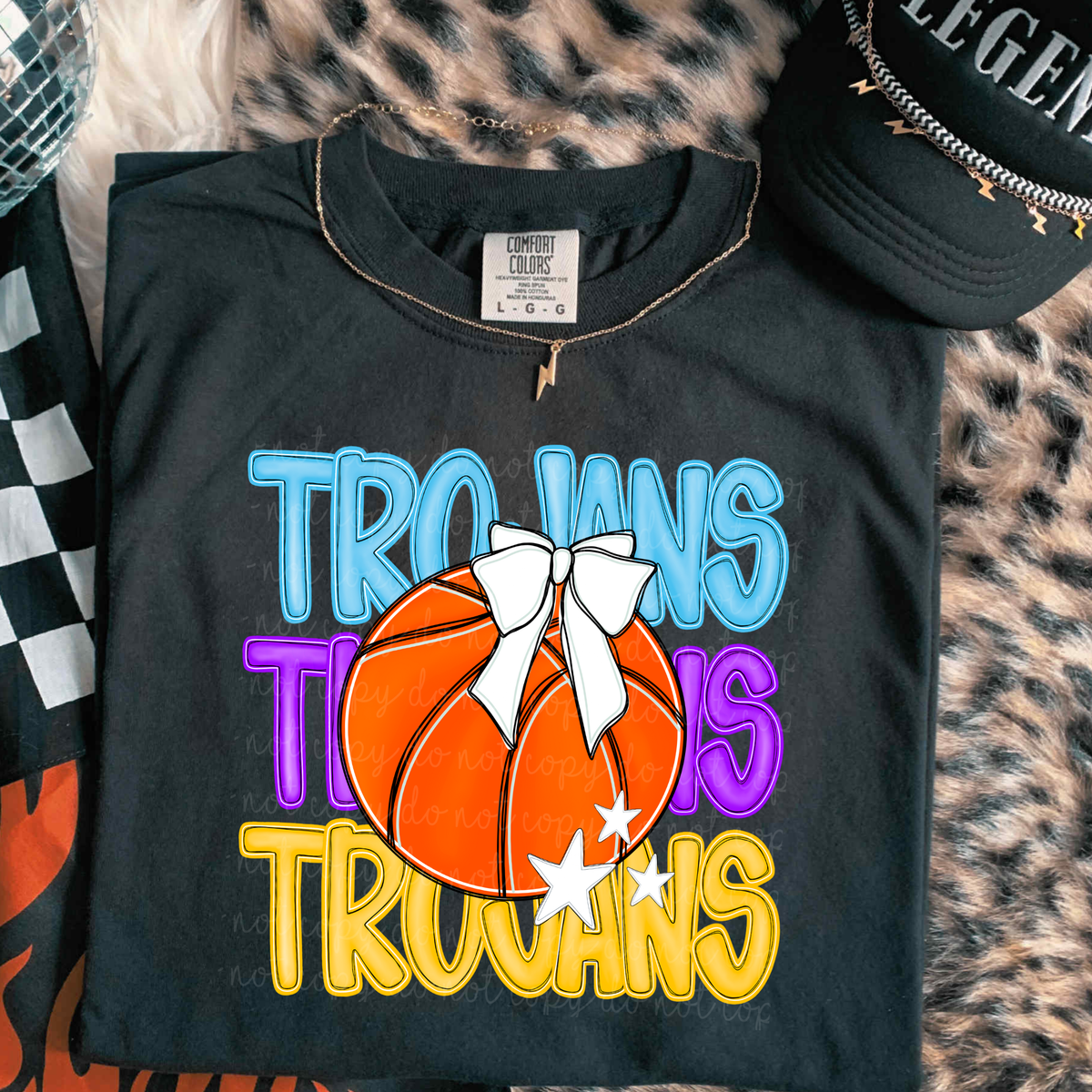 Trojans Preppy Bright Basketball (caplinger) DTF Transfer