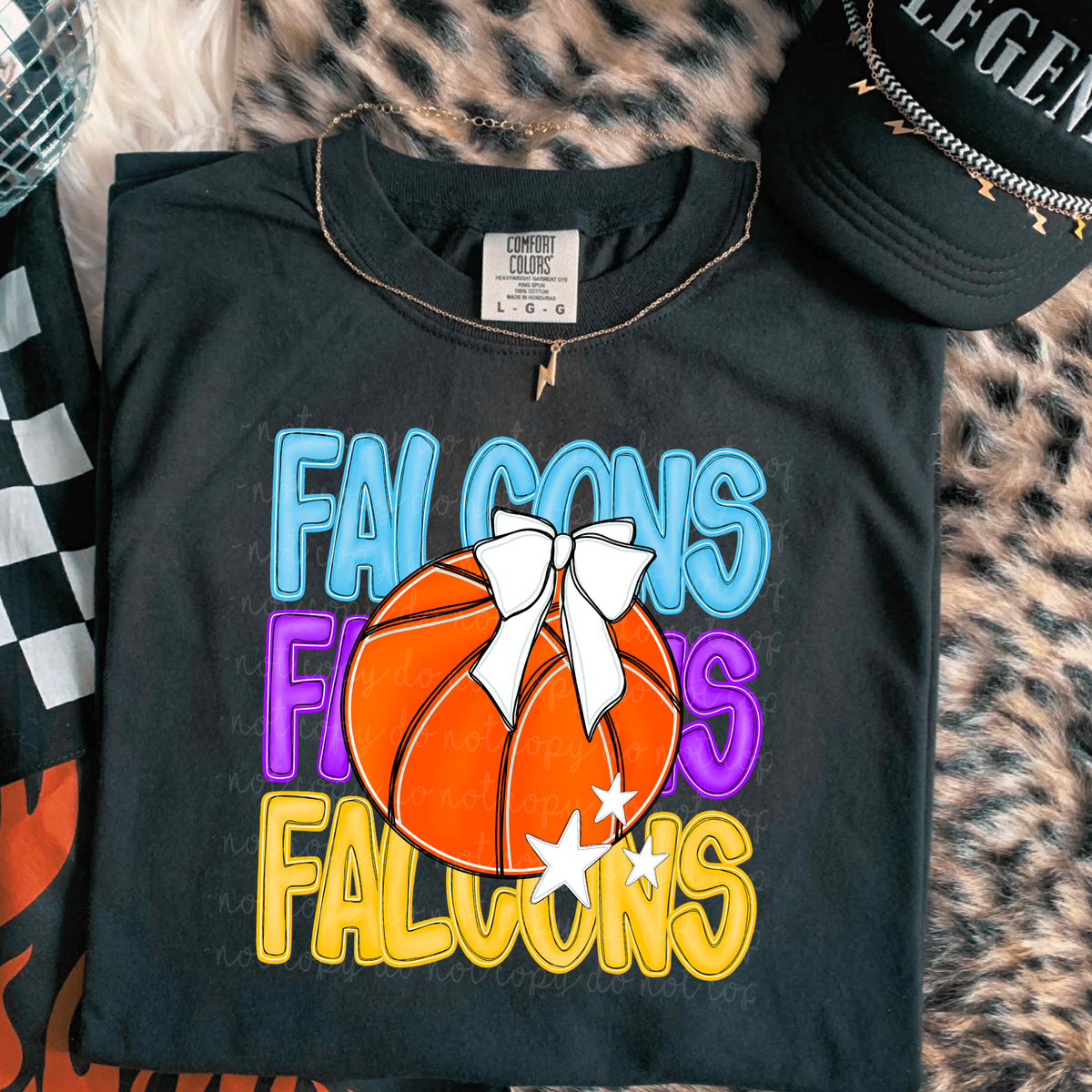 Falcons Preppy Bright Basketball (caplinger) DTF Transfer