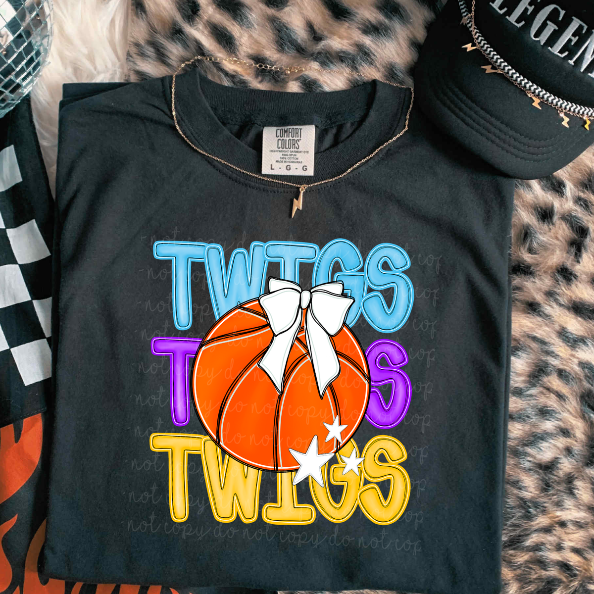 Twigs Preppy Bright Basketball (caplinger) DTF Transfer