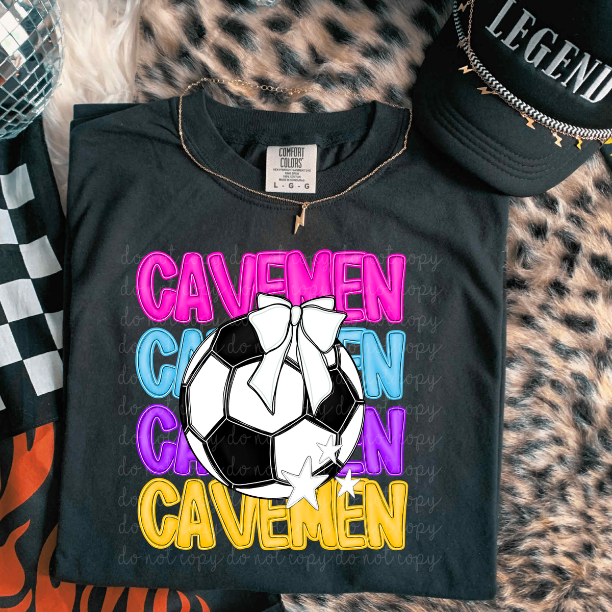 Cavemen Bright Soccer (caplinger) DTF Transfer