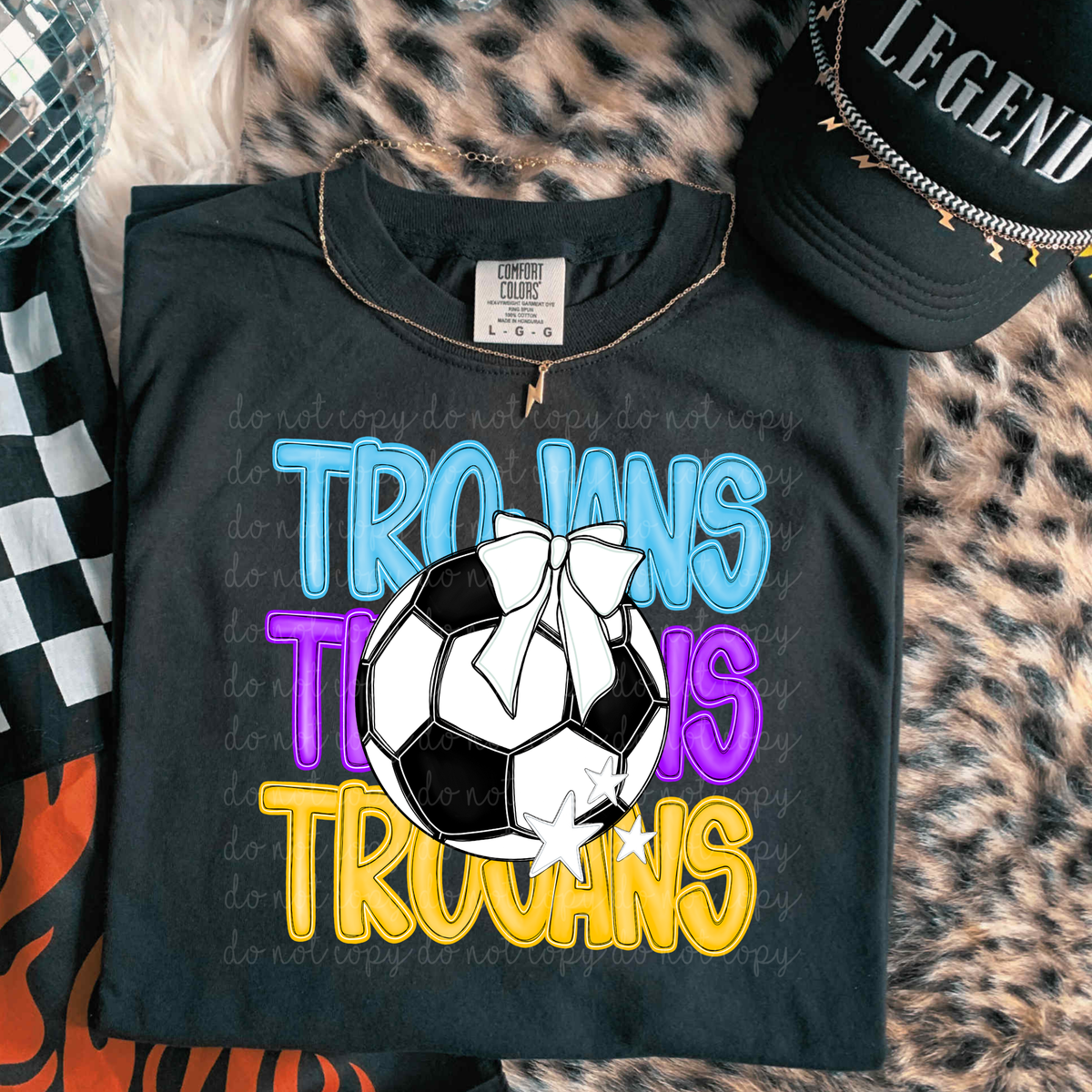 Trojans Bright Soccer (caplinger) DTF Transfers