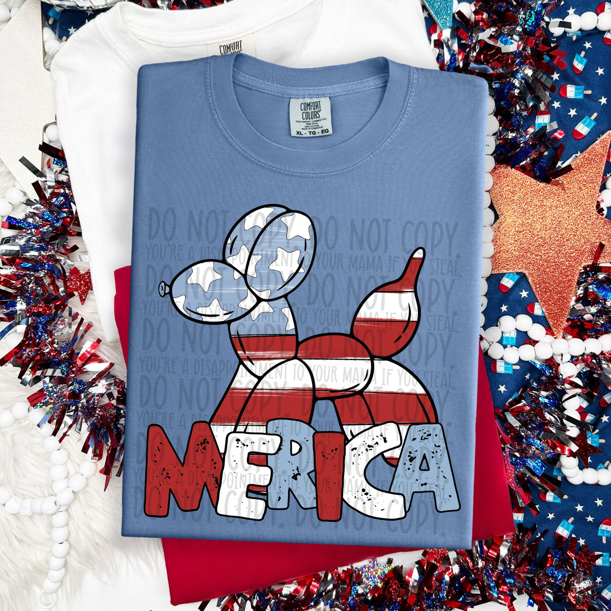 Merica' Balloon Doggy (SWD) DTF transfer