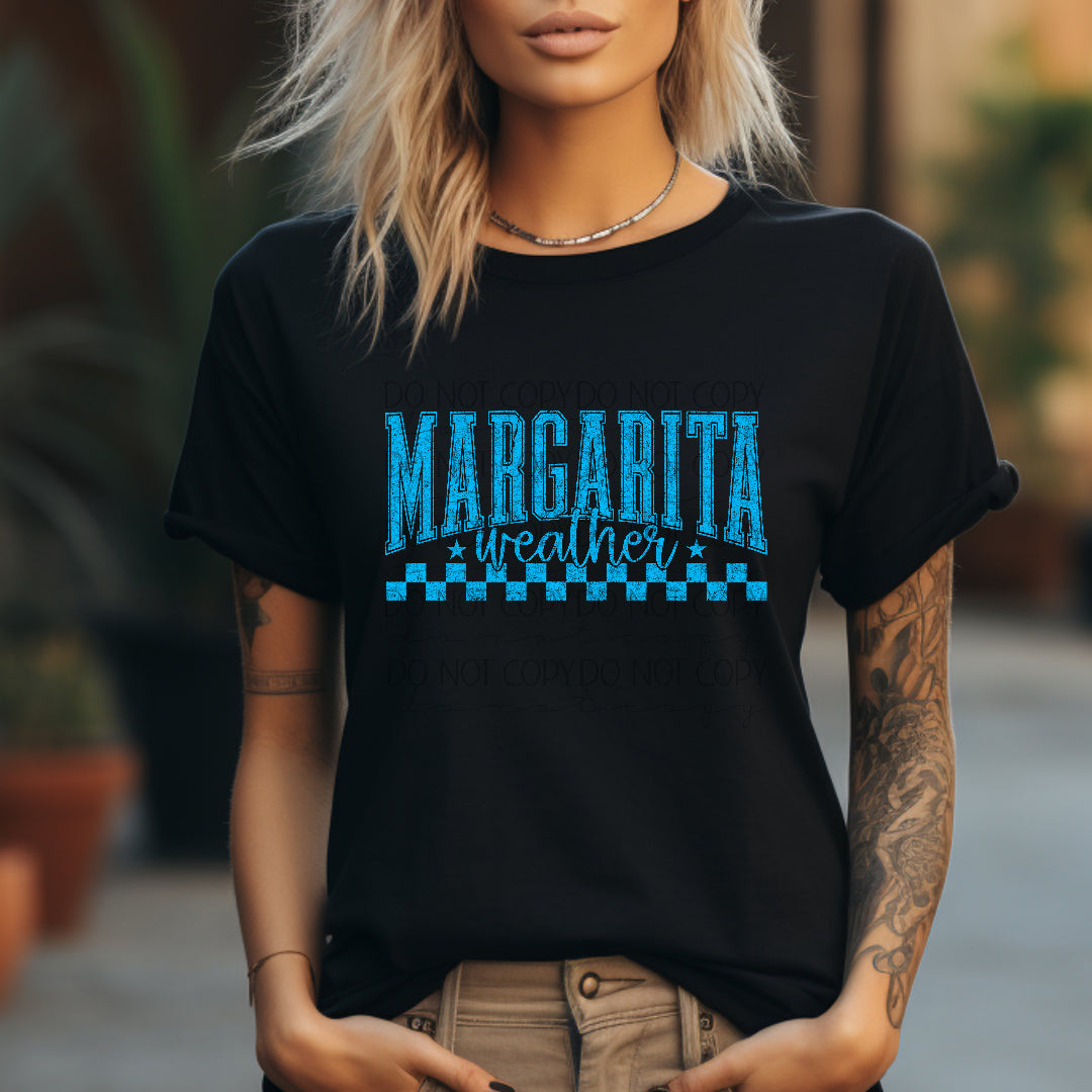 Margarita weather BLUE checkered (Scarlow) DTF Transfer
