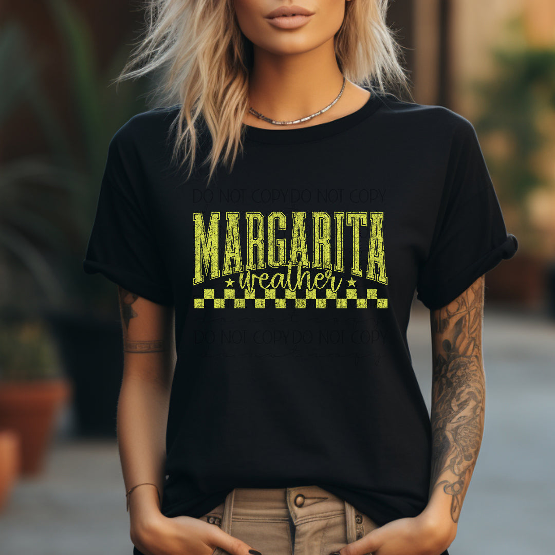 Margarita weather YELLOW checkered (Scarlow) DTF Transfer
