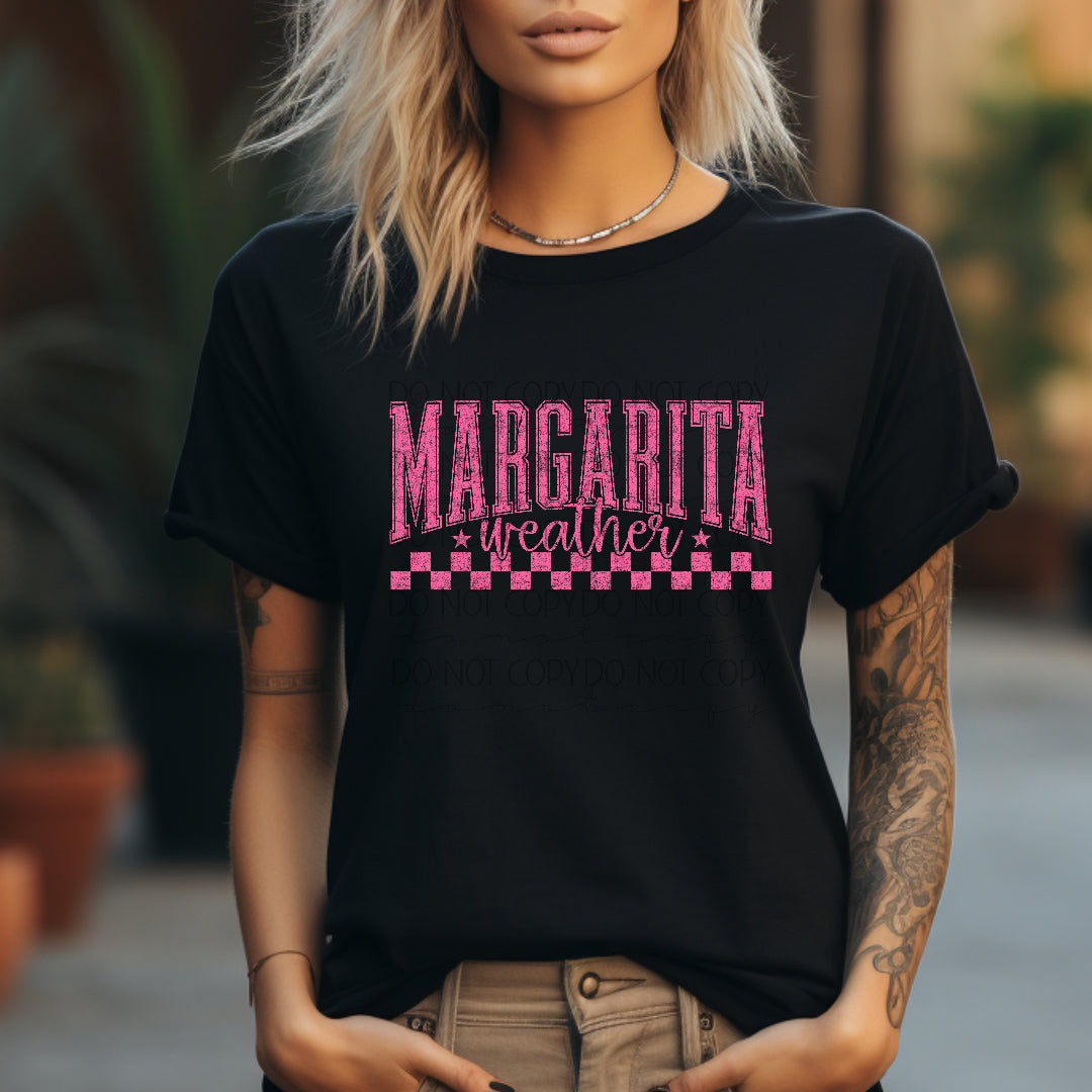 Margarita weather PINK checkered (Scarlow) DTF Transfer