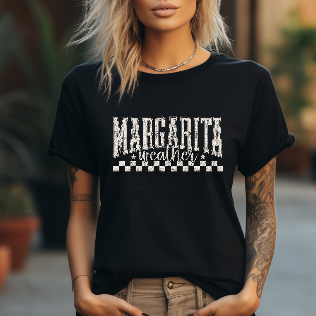 Margarita weather WHITE checkered (Scarlow) DTF Transfer