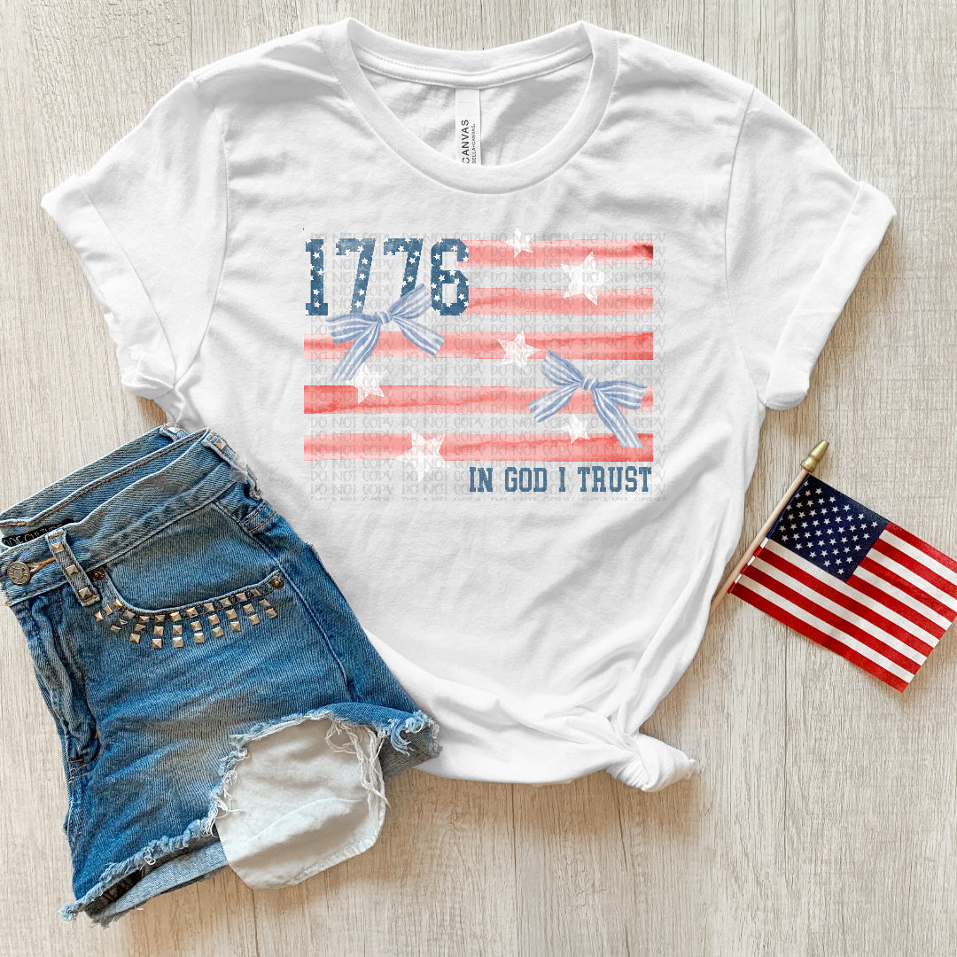 1776 in God bow flag (Kai) DTF Transfer