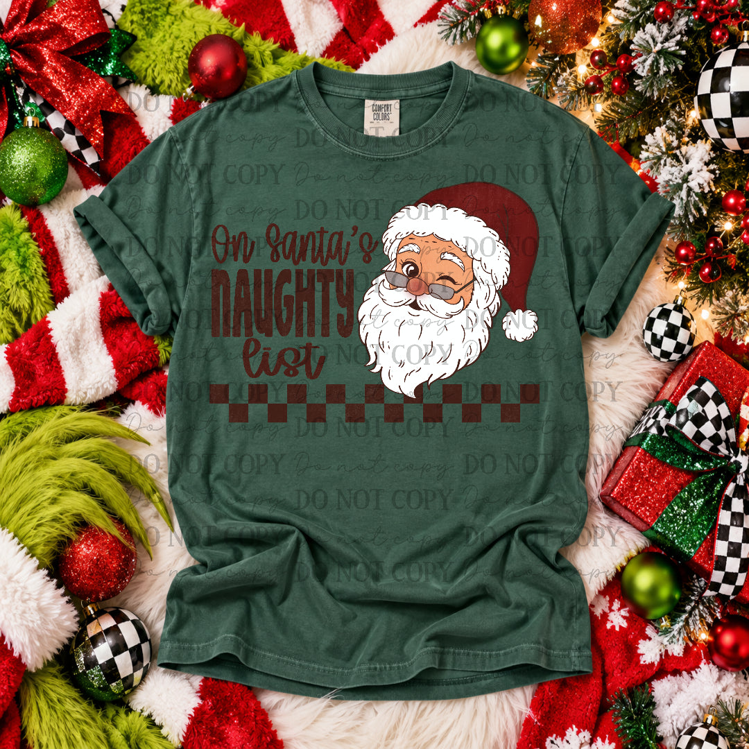 On Santa's naughty list-winking Santa (OHDD) DTF Transfer