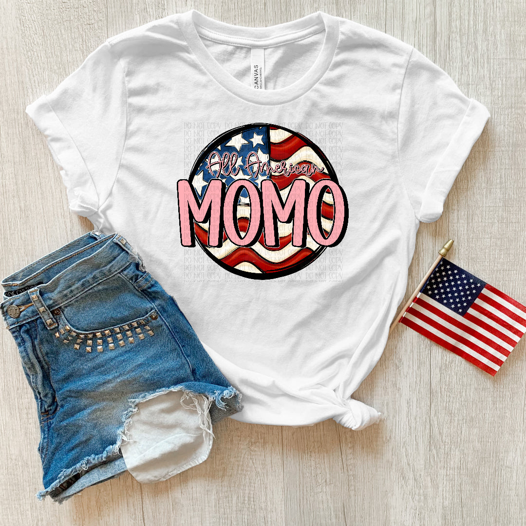 All American momo flag circle (OHDD) DTF Transfer